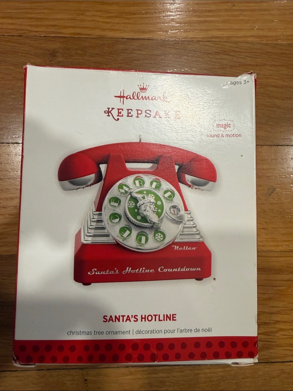 Hallmark keepsake  Santa ‘s Hotline sound & motion Christmas ornament.